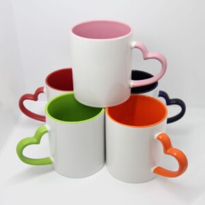 3 tone mug heart handle