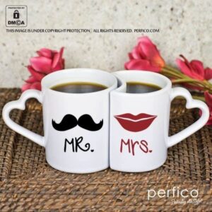 white couple mug